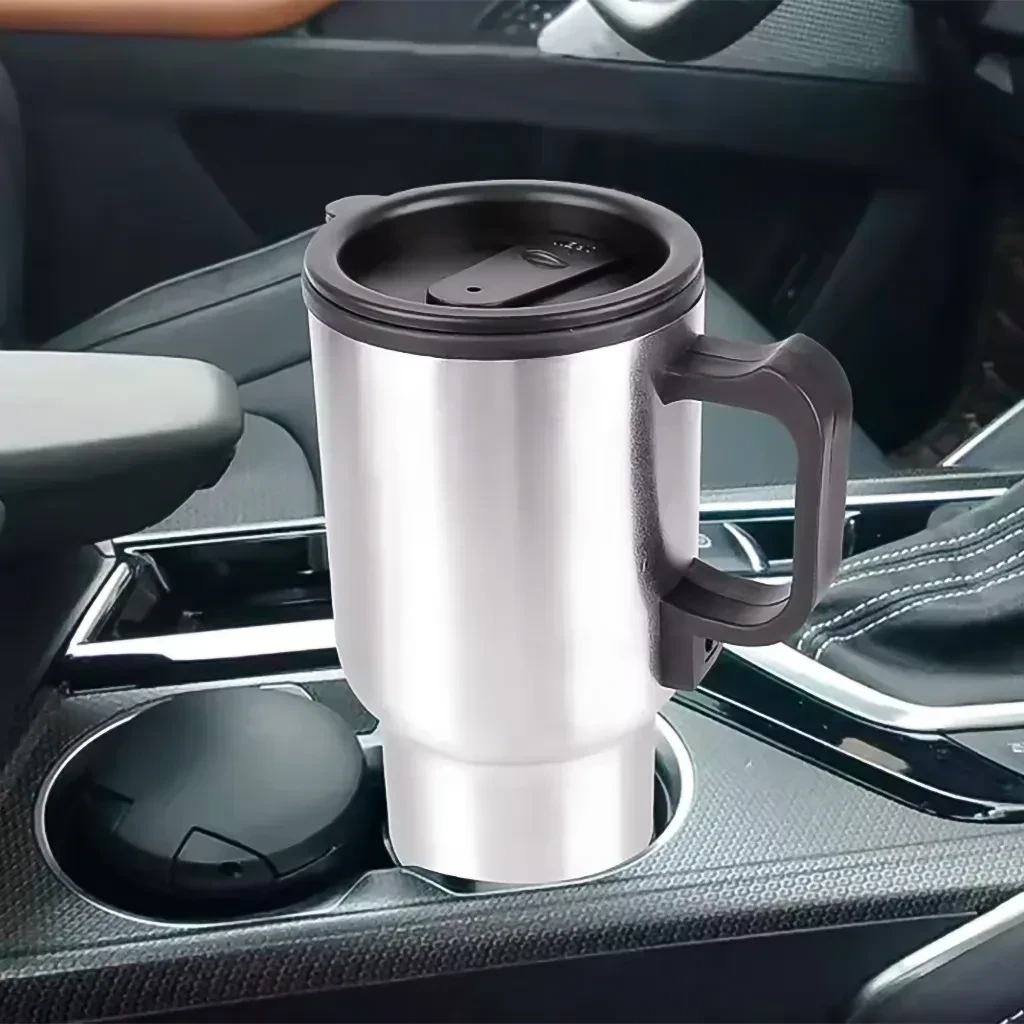 Tazón Mug 480ml Térmico Eléctrico 12v Auto, Acero  Inoxidable. Color Gris  3