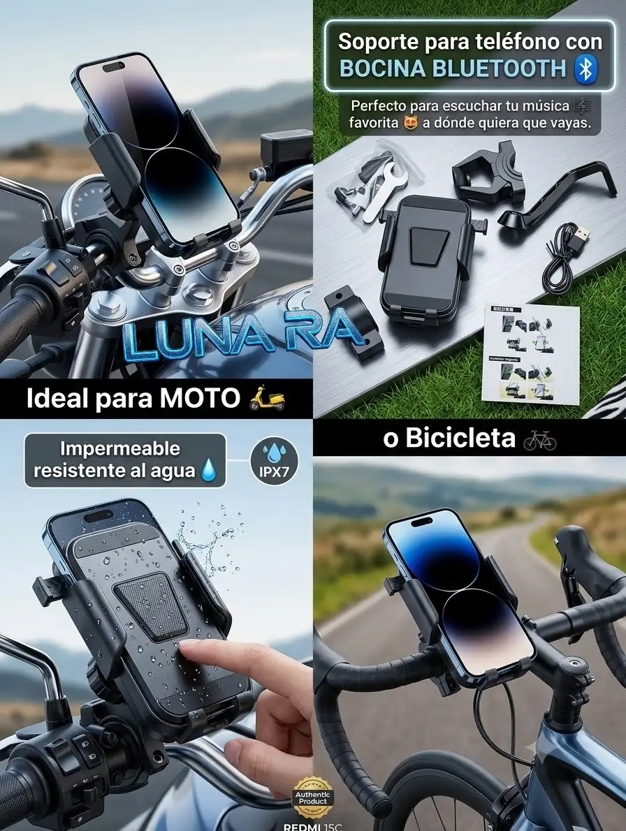 SOPORTE DE TELÉFONO CON BOCINA BLUETOOTH 