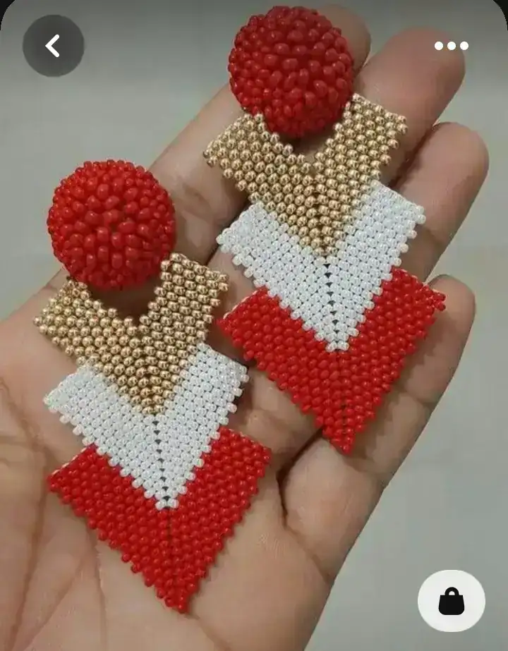 Maxi arete 3 Rombo Rojo