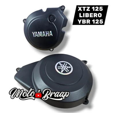 XTZ 125 COMBO TAPA CLUTCH + TAPA VOLANTE BLANCO