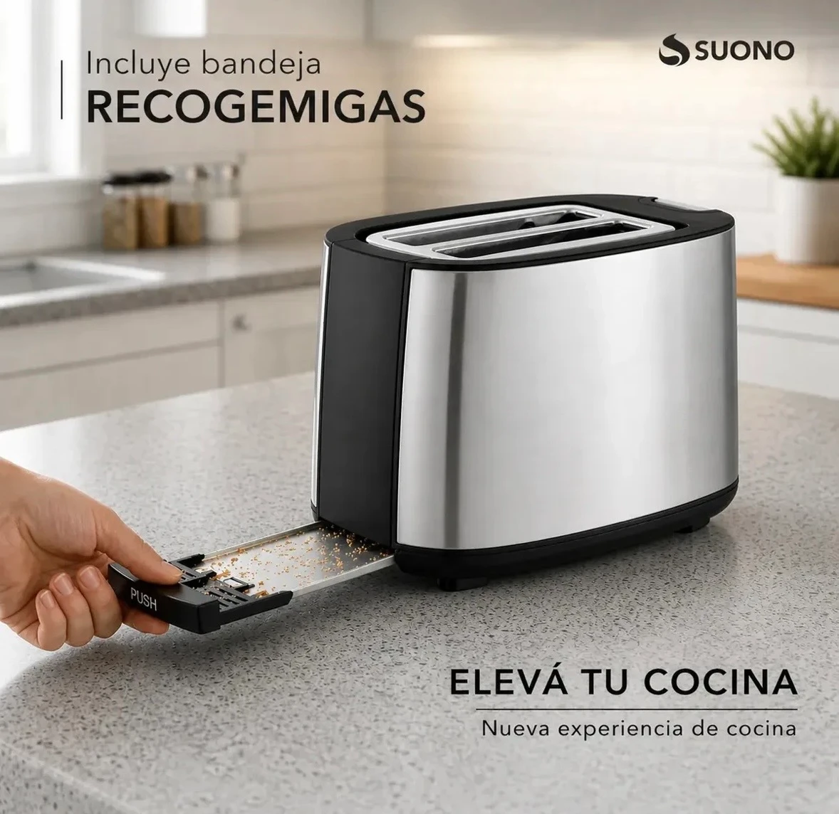 TOSTADORA ELECTRICA SUONO 2 REBANADAS 7 NIVELES 750W