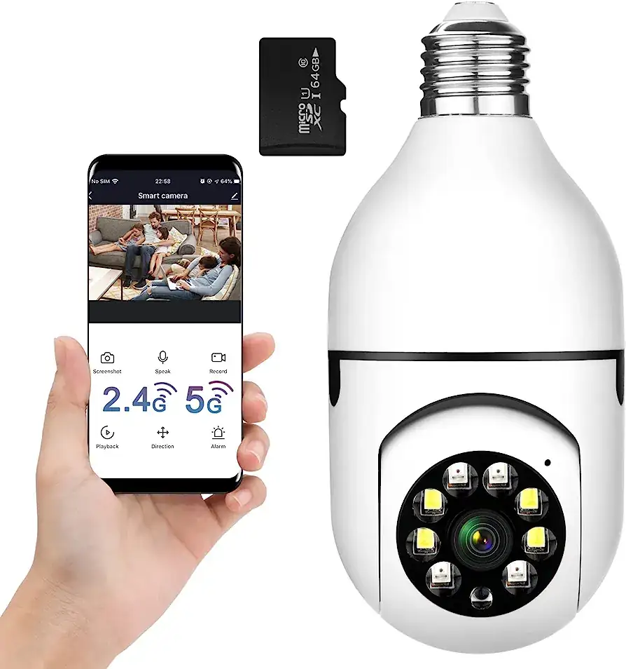 CAMARA DE SEGURIDAD WIFI TIPO FOCO INTERIORES 3
