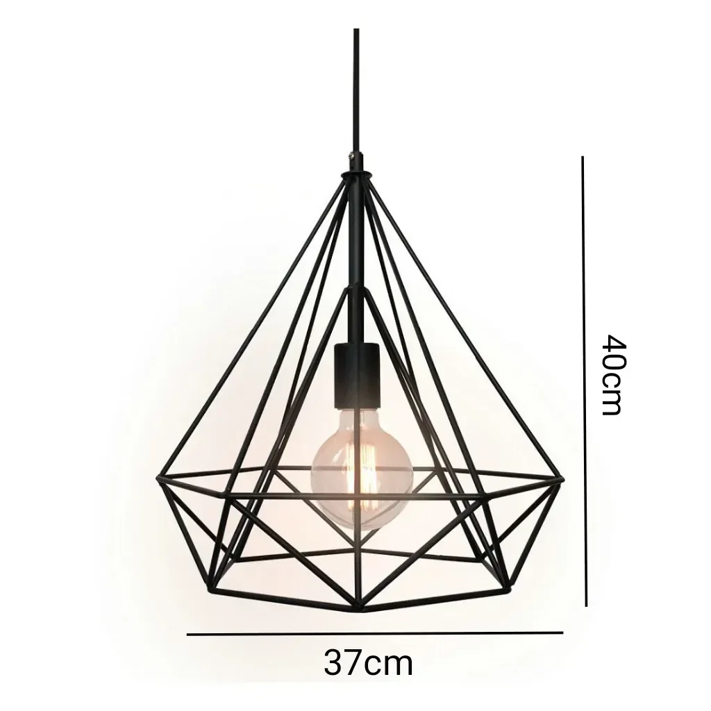 LAMPARA LEROY NEGRA E27*1 4