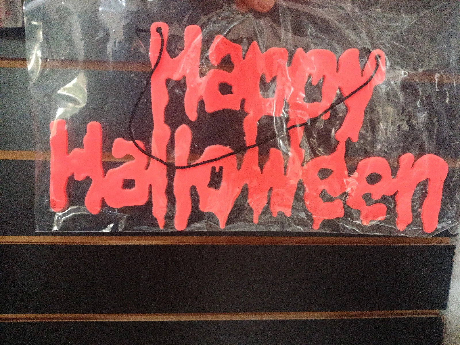 Cartel pladtico Happy Halloween