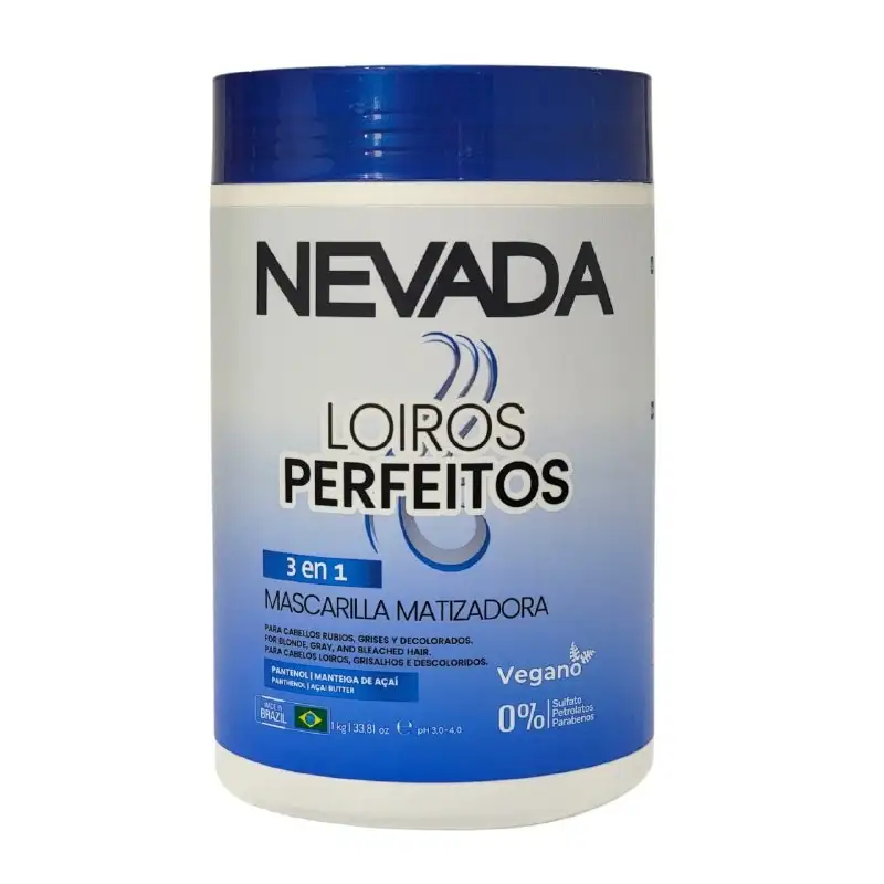 MASCARILLA PARA EL CABELLO MATIZADORA 3 EN 1 PARA PELO RUBIO, GRISES Y DECOLORADOS NEVADA 1KG