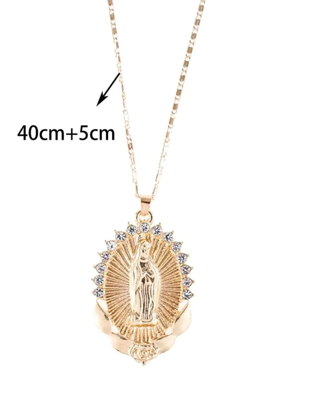 Hermoso colgante de la virgen enchape de oro sobre aleación  3