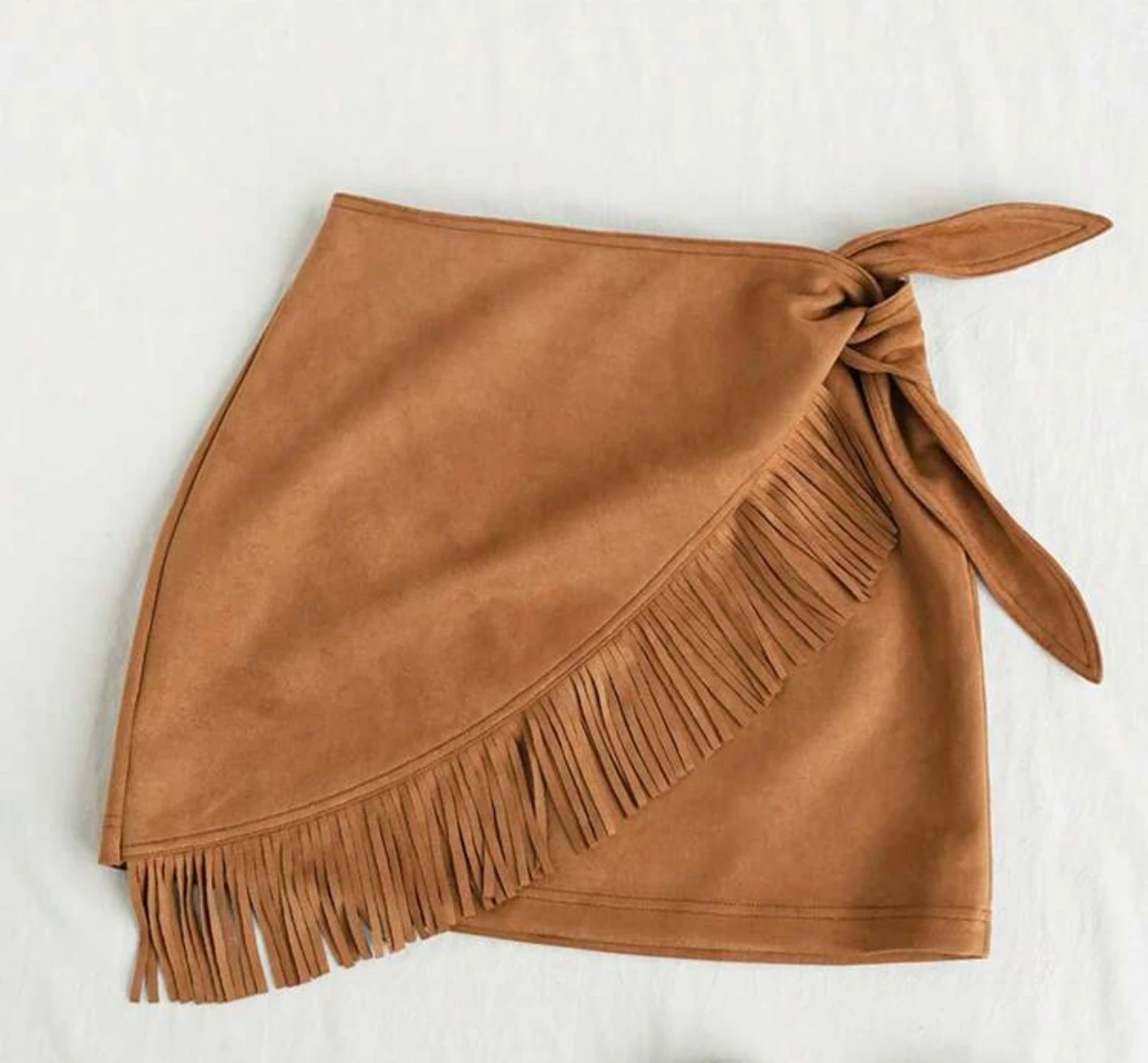 Falda vaquera camel