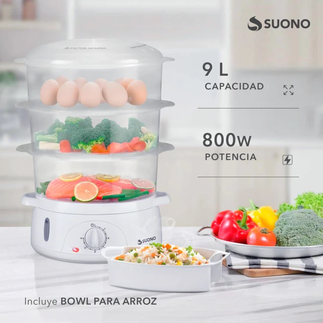 Vaporera SUONO  800W con 3 Niveles 4