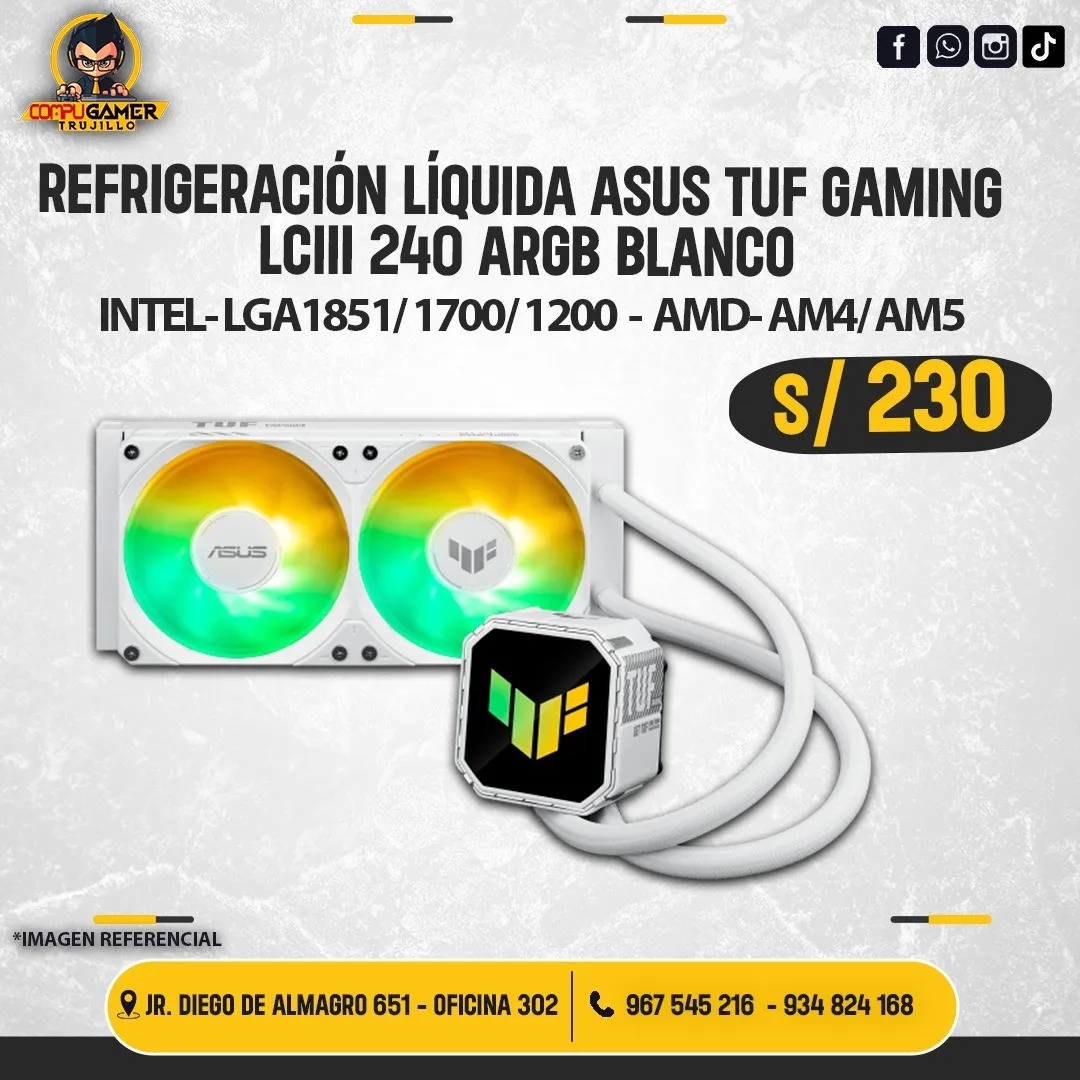 REFRIGERACIÓN LÍQUIDA ASUS TUF GAMING LC III 240 ARGB WHITE 