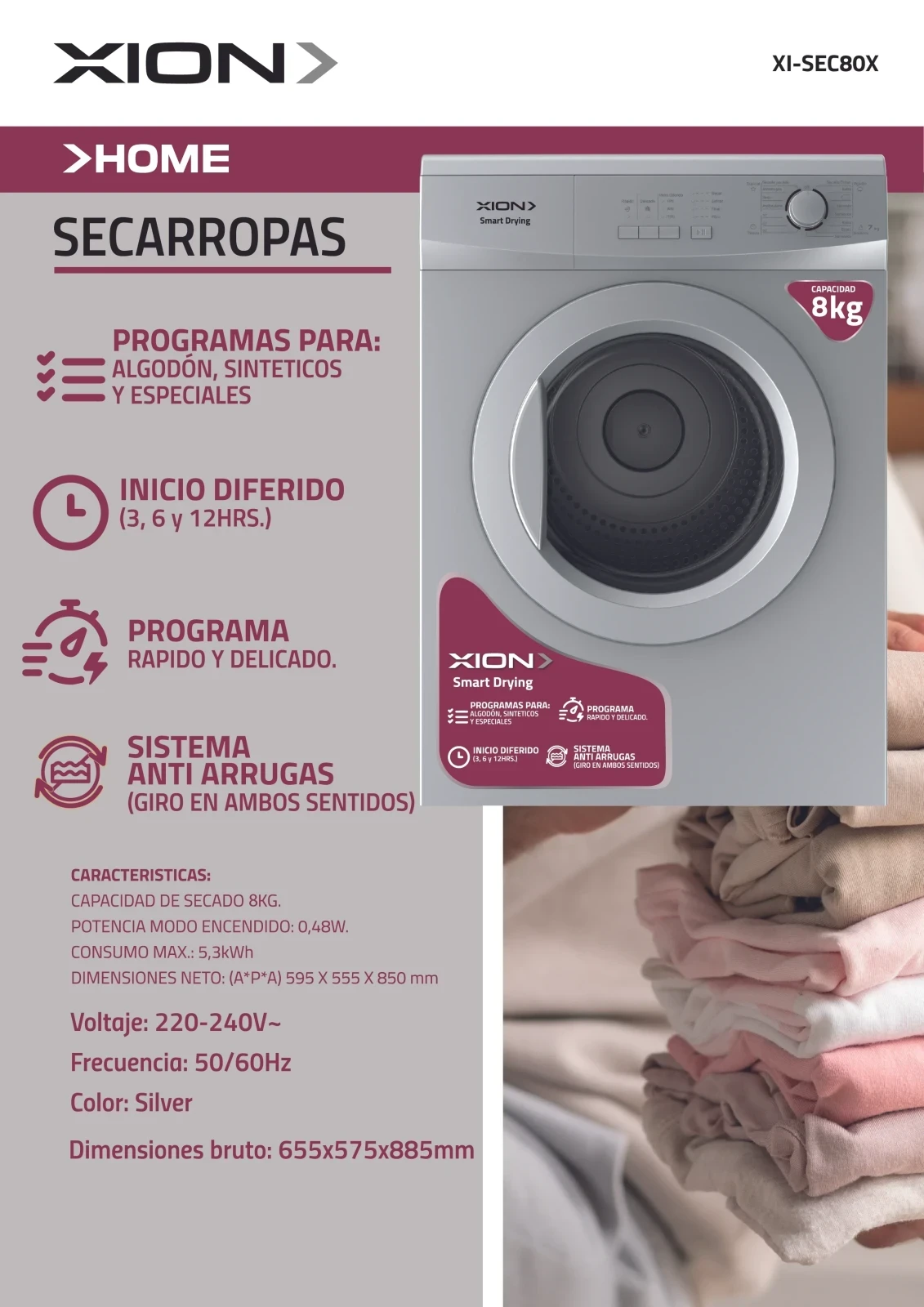 Secarropa 8Kg XION 2