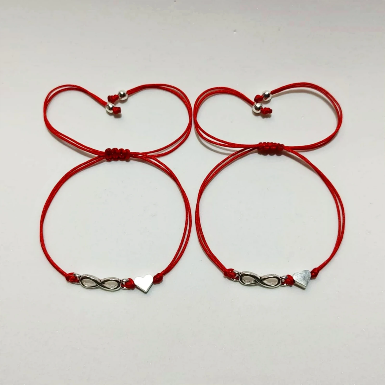 Dúo Pulseras de Infinito Sencillas con Corazón 2