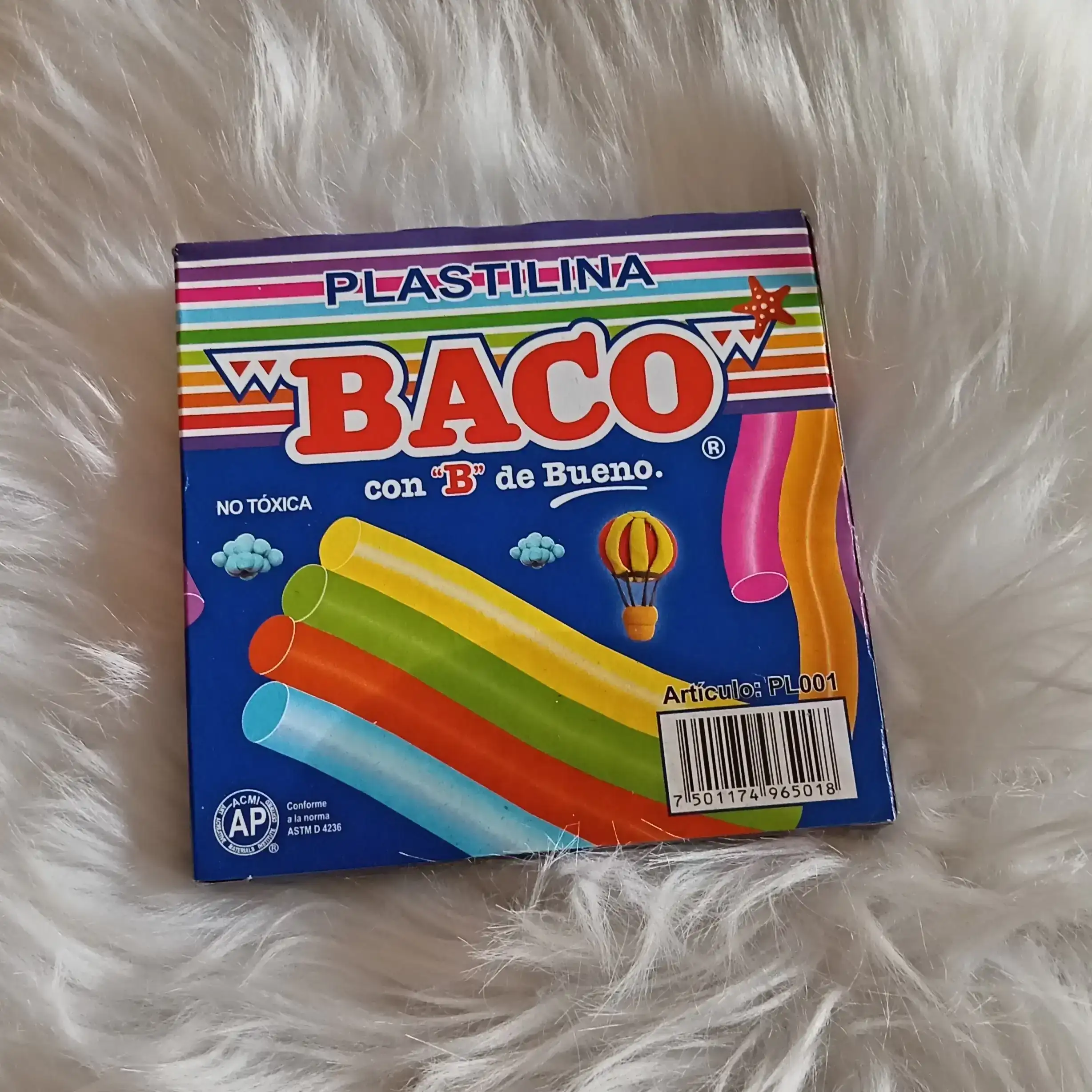 Caja de plastilina de colores c/10 pzas