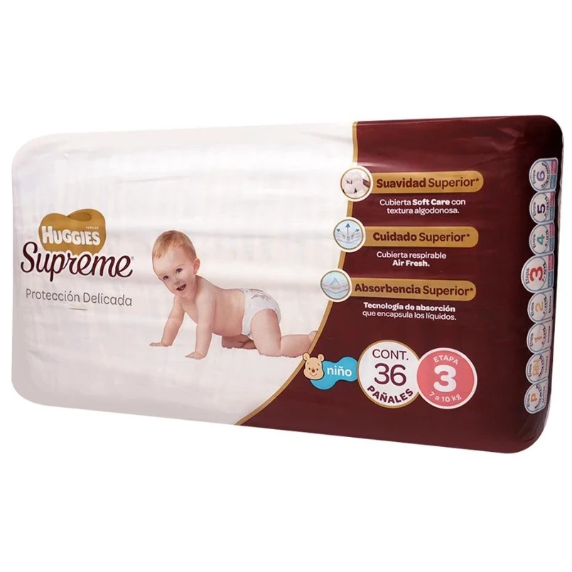 Pañal huggies supreme etapa 3, 36 piezas