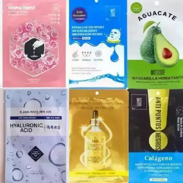 50 mascarillas coreanas  mask carbon activado anti acne aloe 