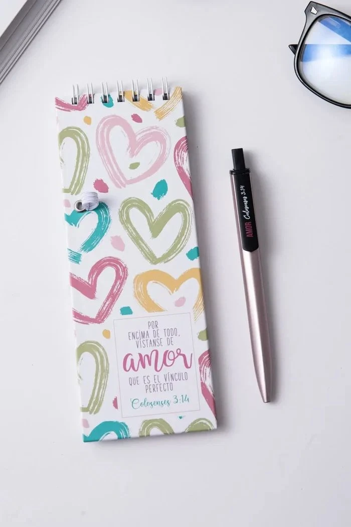 Libreta larga con lapicero Amor 2