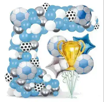 Set super decorativo globos metalizado copa argentina 65 pcs 