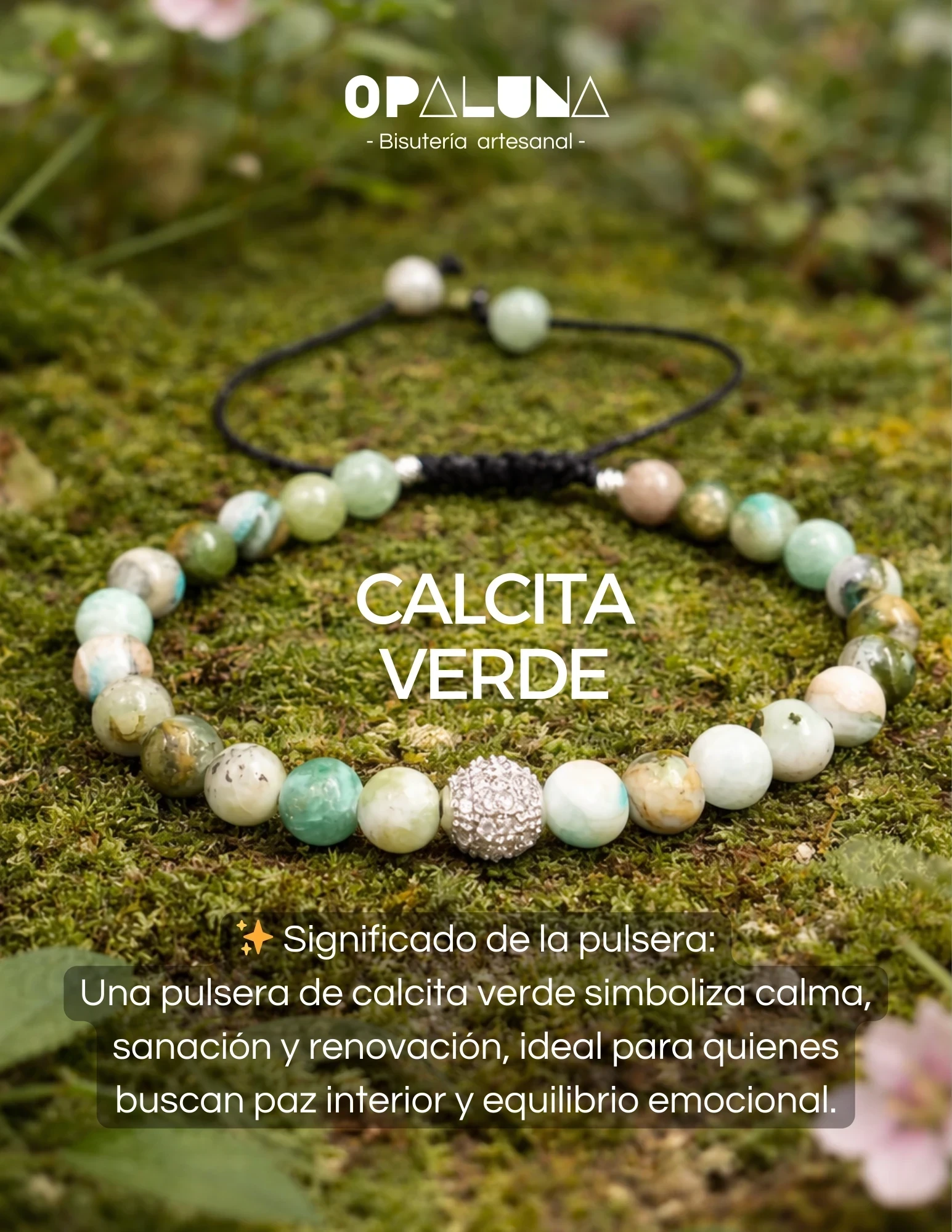 Pulsera Calcita Verde 