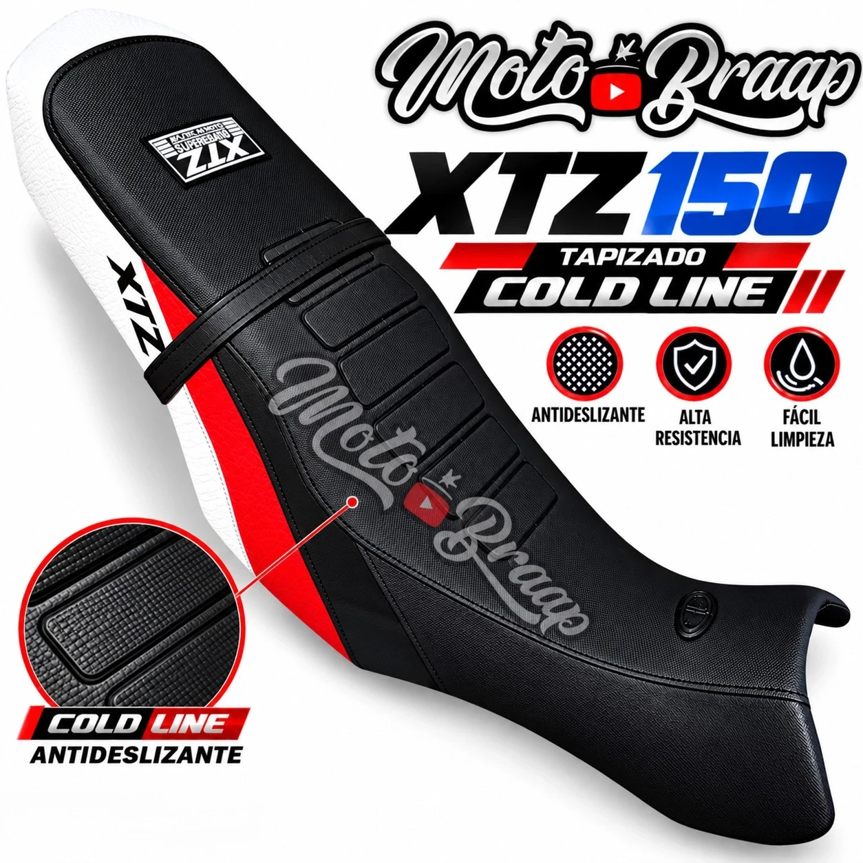 DW 114 XTZ 150 TAPIZADO COLD LINE Negro rojo