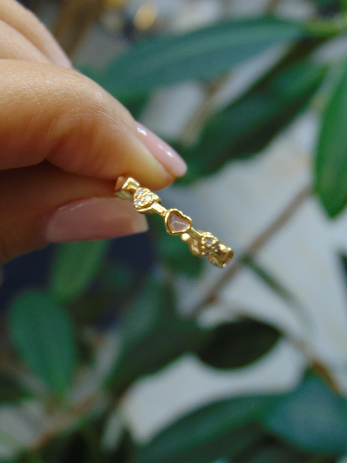 ANILLO ACERO DOR MINI CORAS NACAR 2