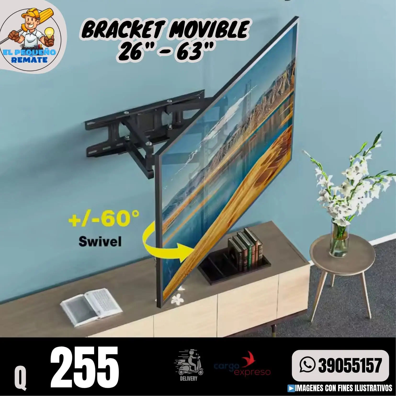 BRACKET MOVIBLE 26"-63" 3