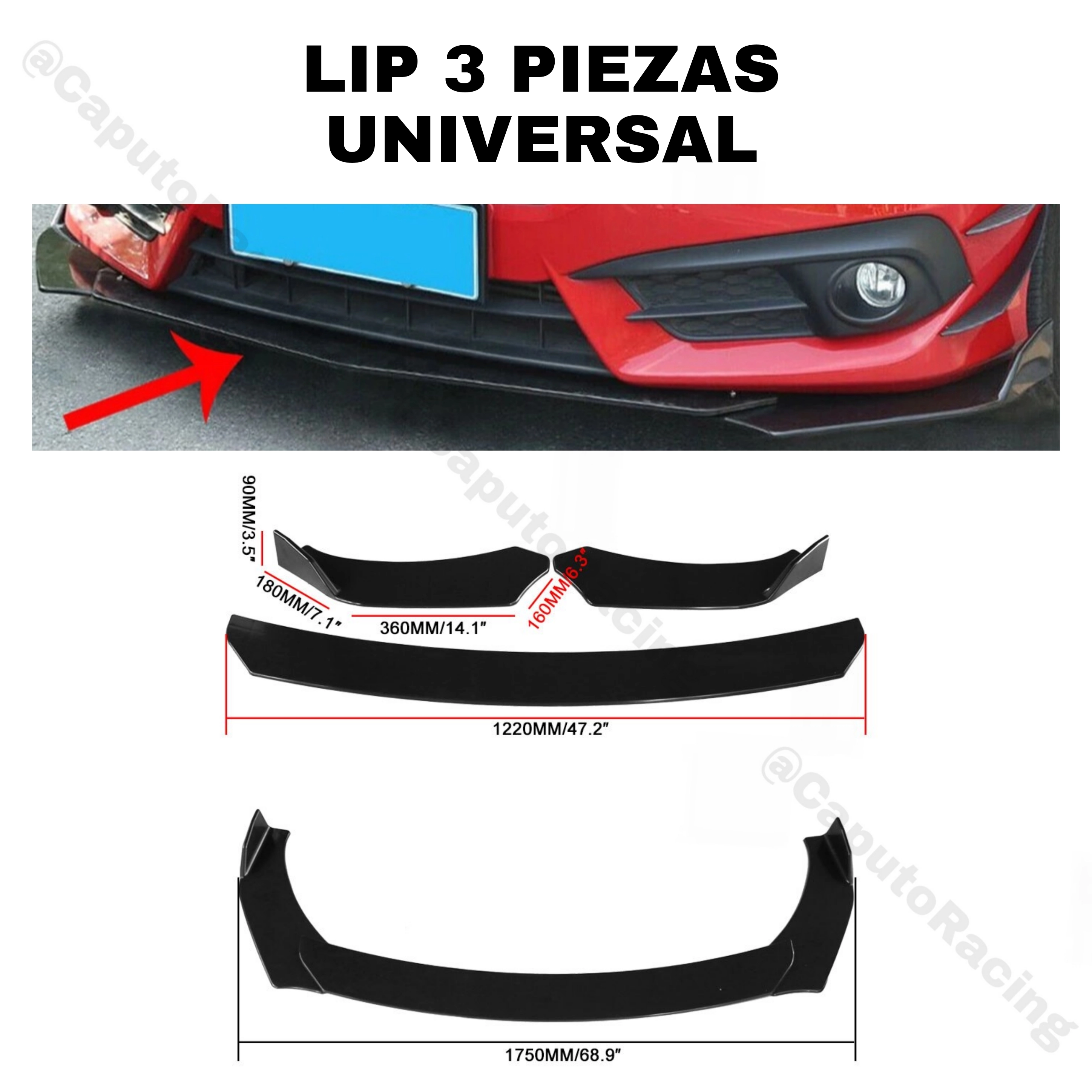 LIP FRONTAL UNIVERSAL 3 PIEZAS