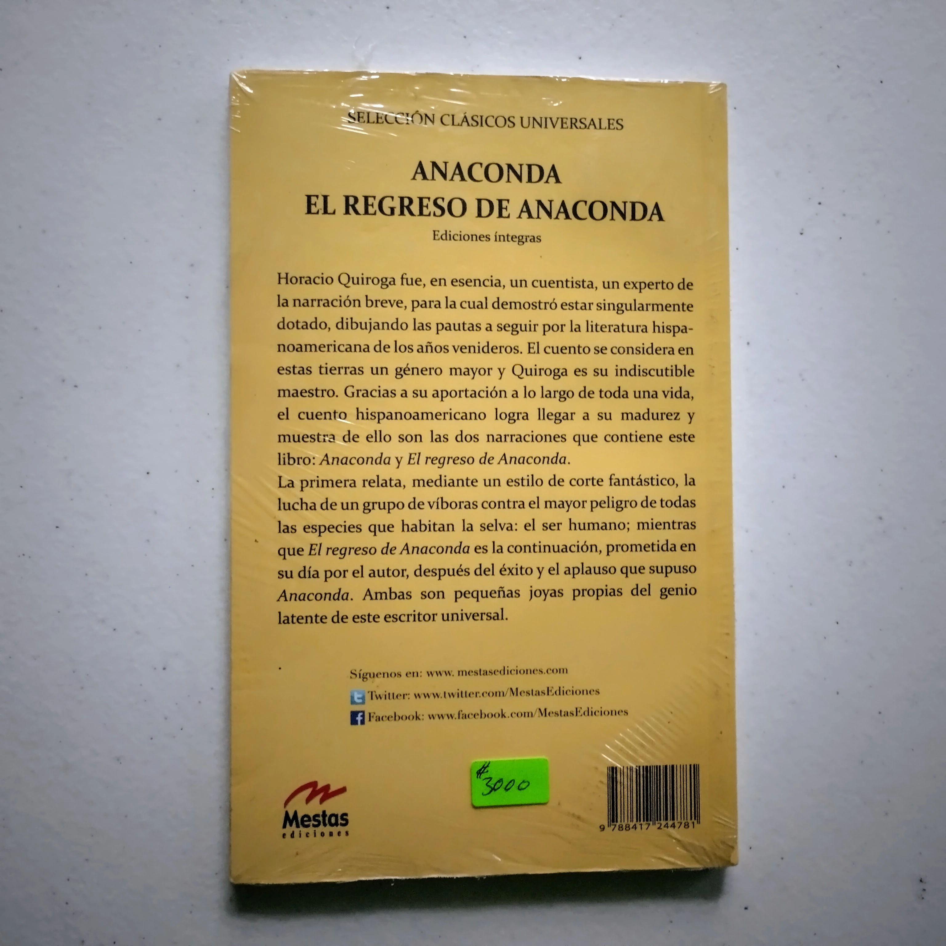 Anaconda, el regreso de anaconda, Horacio Quiroga, nuevo 2