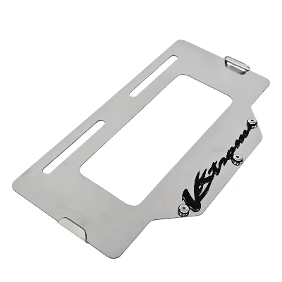 V Strom 160 V Strom 250 Sx Porta placa acero cromado logo 3d negro ML