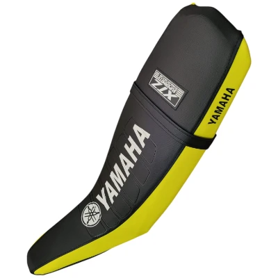TP XTZ 125 Forro Tapizado super moto negro / amarillo limon / letrero en medio DW