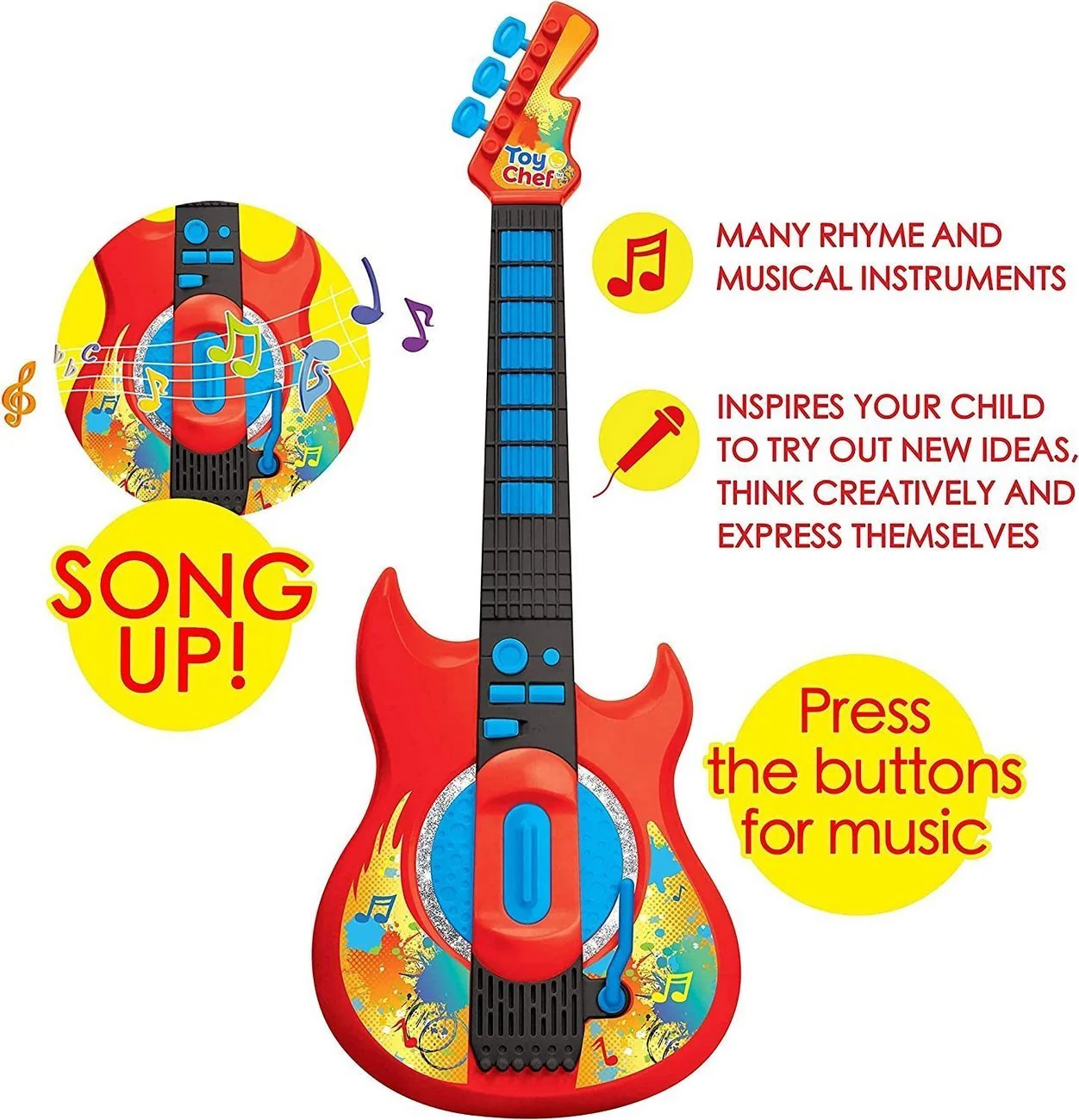 Guitarra Musical Sonidos Música Luces Juguete  2