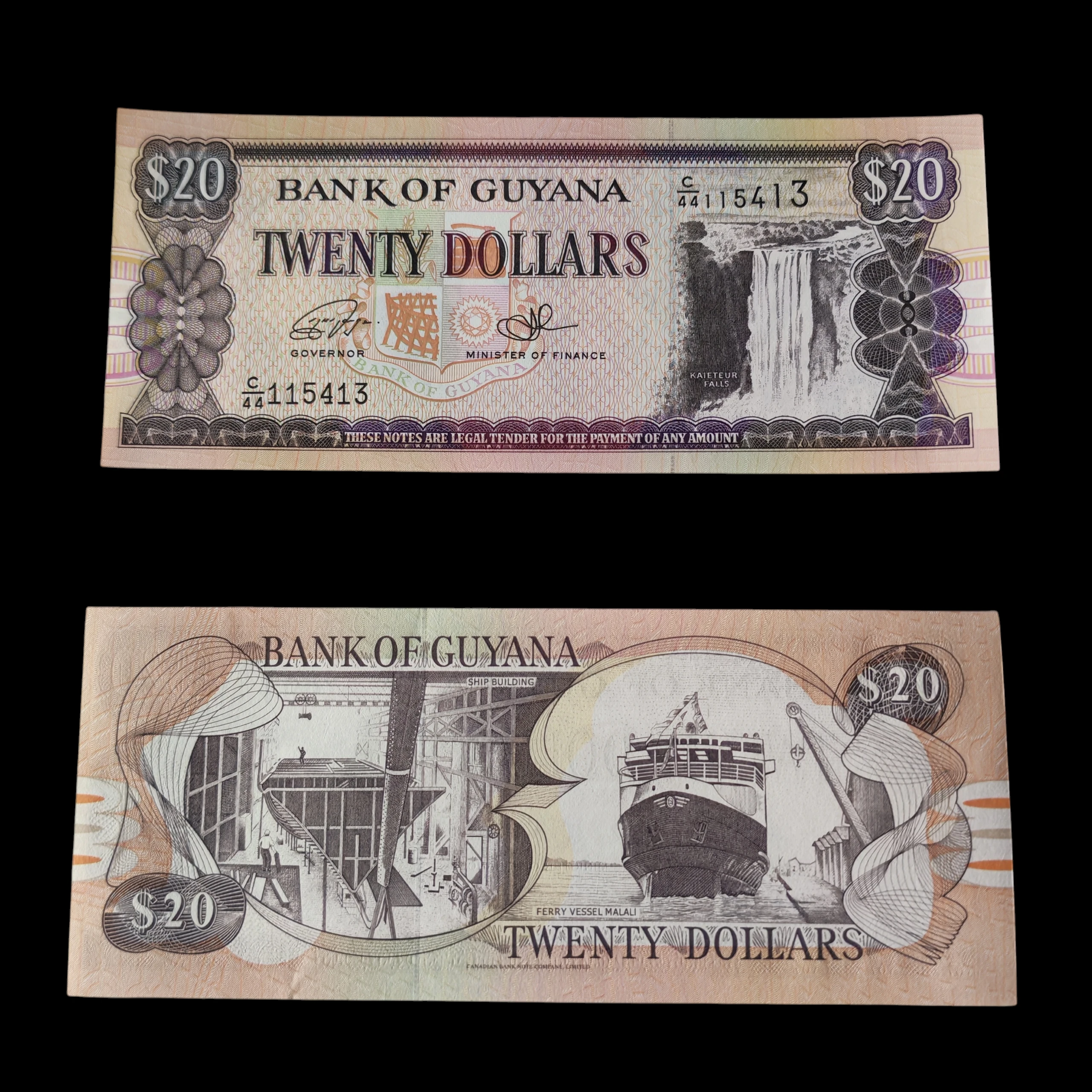 ° Guyana 20 dolares UNC