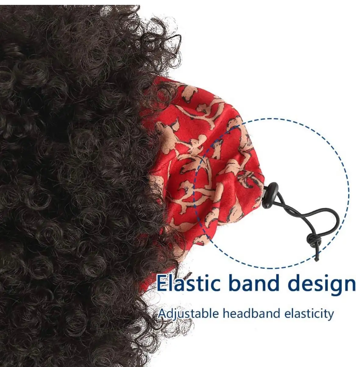 Moño castaño Afro con diadema  3
