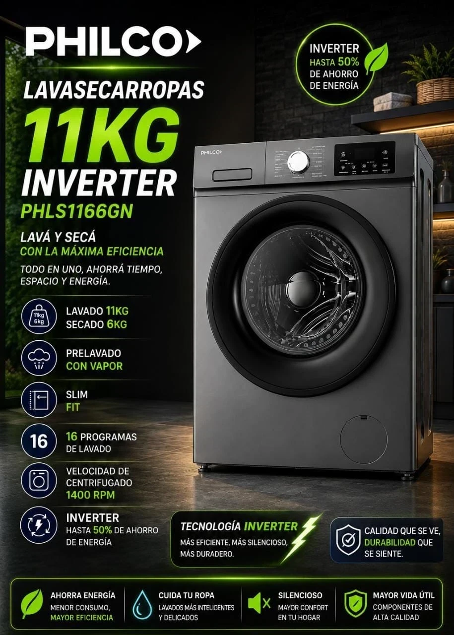 Lavasecarropa Philco 11/6