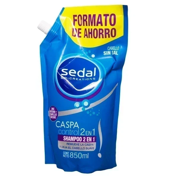 SHAMPOO 2 EN 1 ANTICASPA SACHET 850 ML 