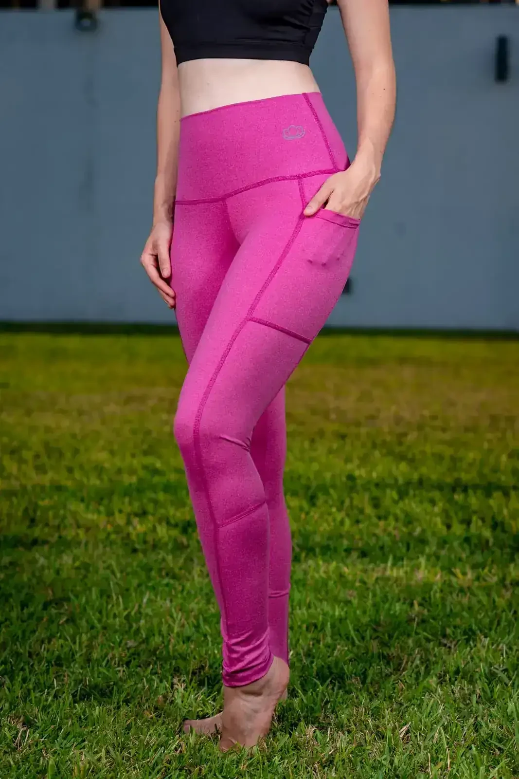 Leggins YOGA ZEN rosa comfort con bolsas 2
