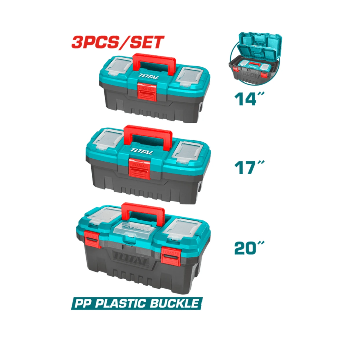 Set de caja para herramientas 3 en 1 total