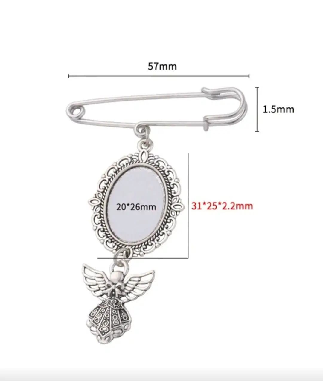 Broche personalizado con foto de boda, recuerdo conmemorativo, pasador de ojal, broche con imagen personalizada de ángel para ramo, regalo DIY para la madre o el padre de la novia o el novio, broche de graduación 3