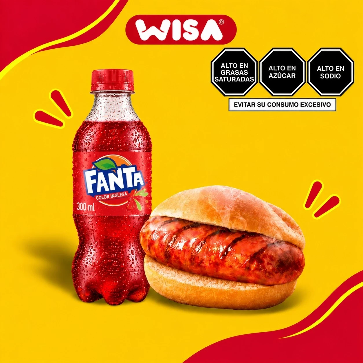 Choripan + Fanta Kola Inglesa 300 ML