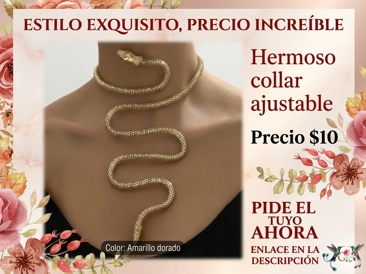 Collar ajustable en forma de serpiente 