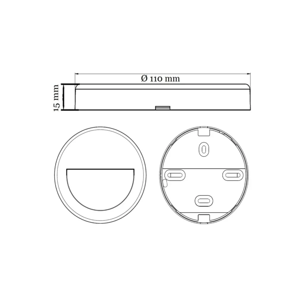 LUMINARIA LED GRADA/PARED BRIO 3W IP65 LUZ CALIDA 3000K 6