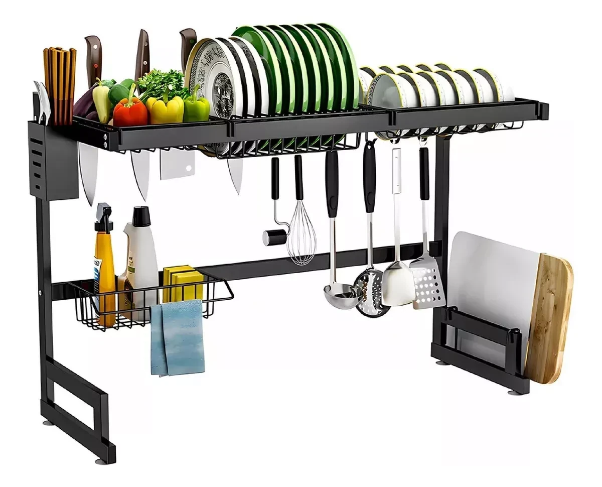 SECAPLATOS ESCURRIDOR GRANDE NEGRO SOBRE BACHA WAGGS  SEPL01