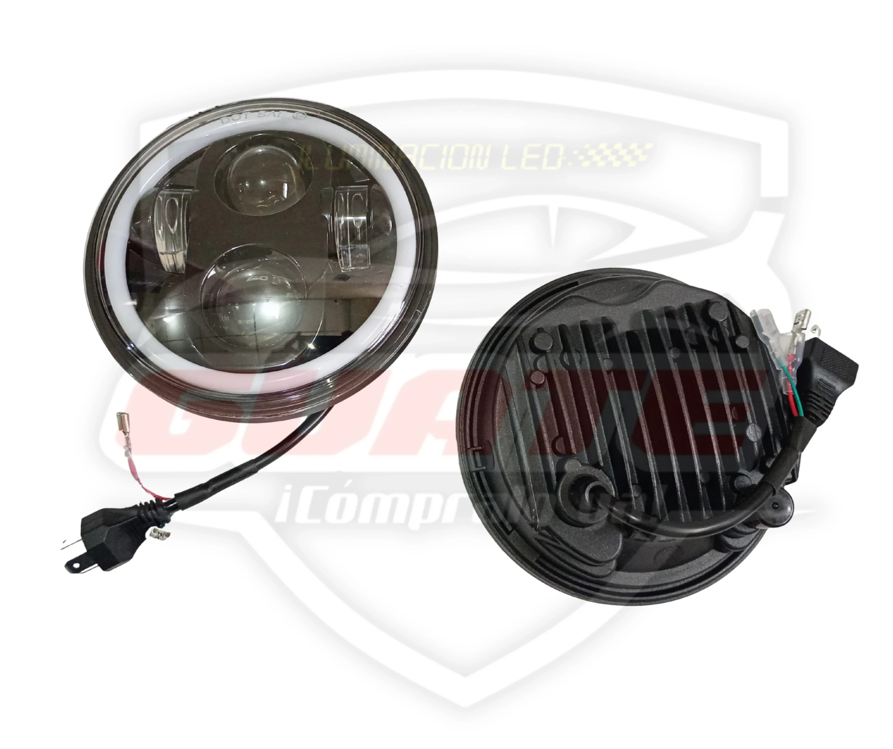 SILVINES REDONDOS 5.5" PULGADAS DELUXE  📍DRL AZUL Y BLANCO 3