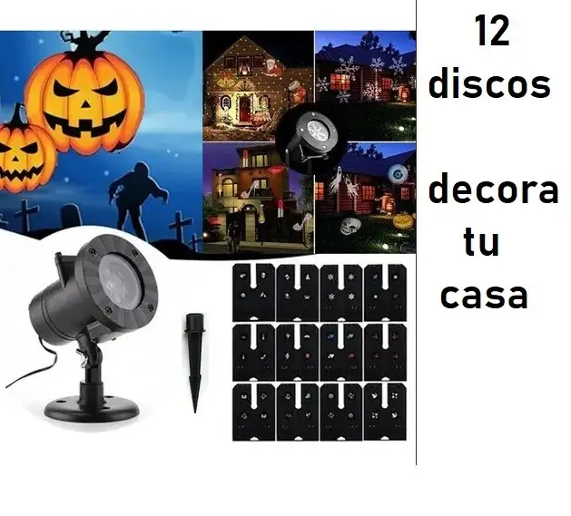 Proyector Halloween, Navidad, cumpleaños, 14 de febrero. 12 discos 