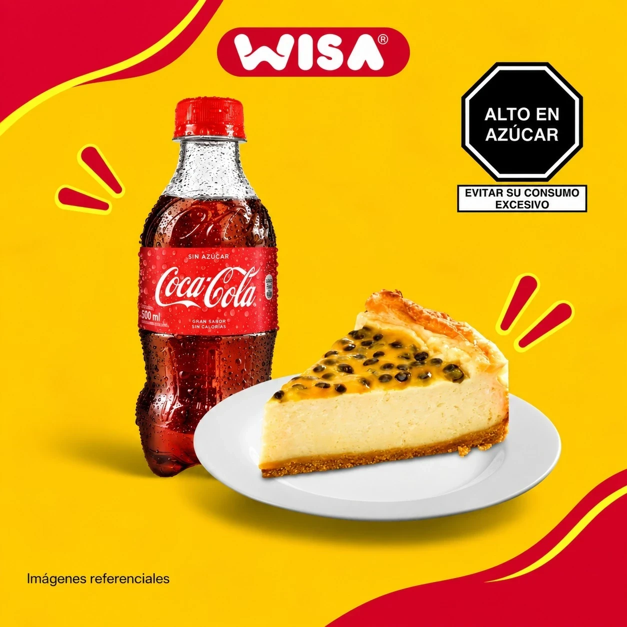 Cheesecake De Maracuyá + Coca cola 300 ML