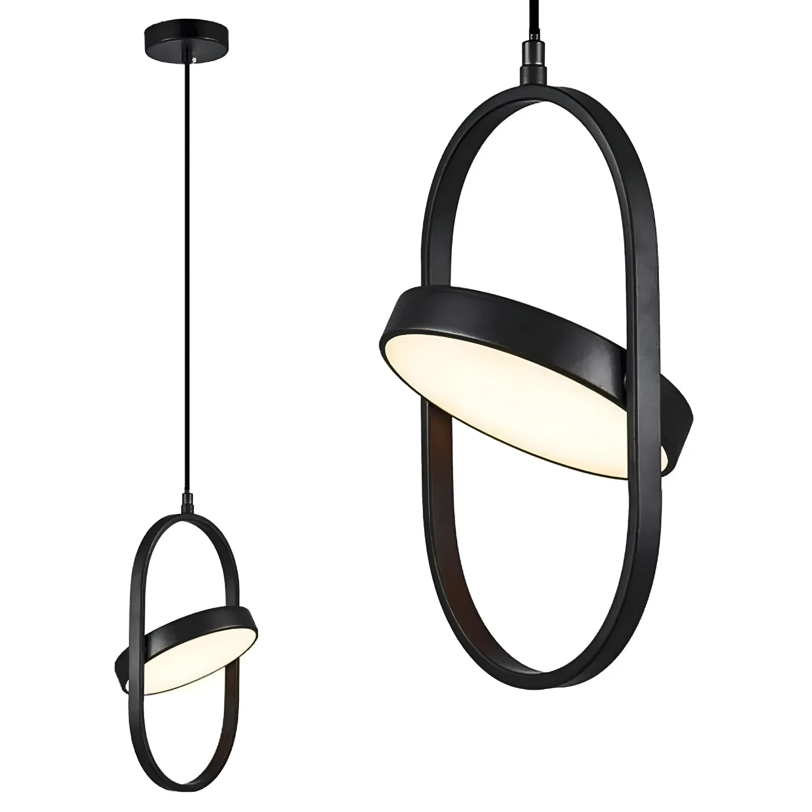 LAMPARA COLGANTE LED NEGRA 18W  4
