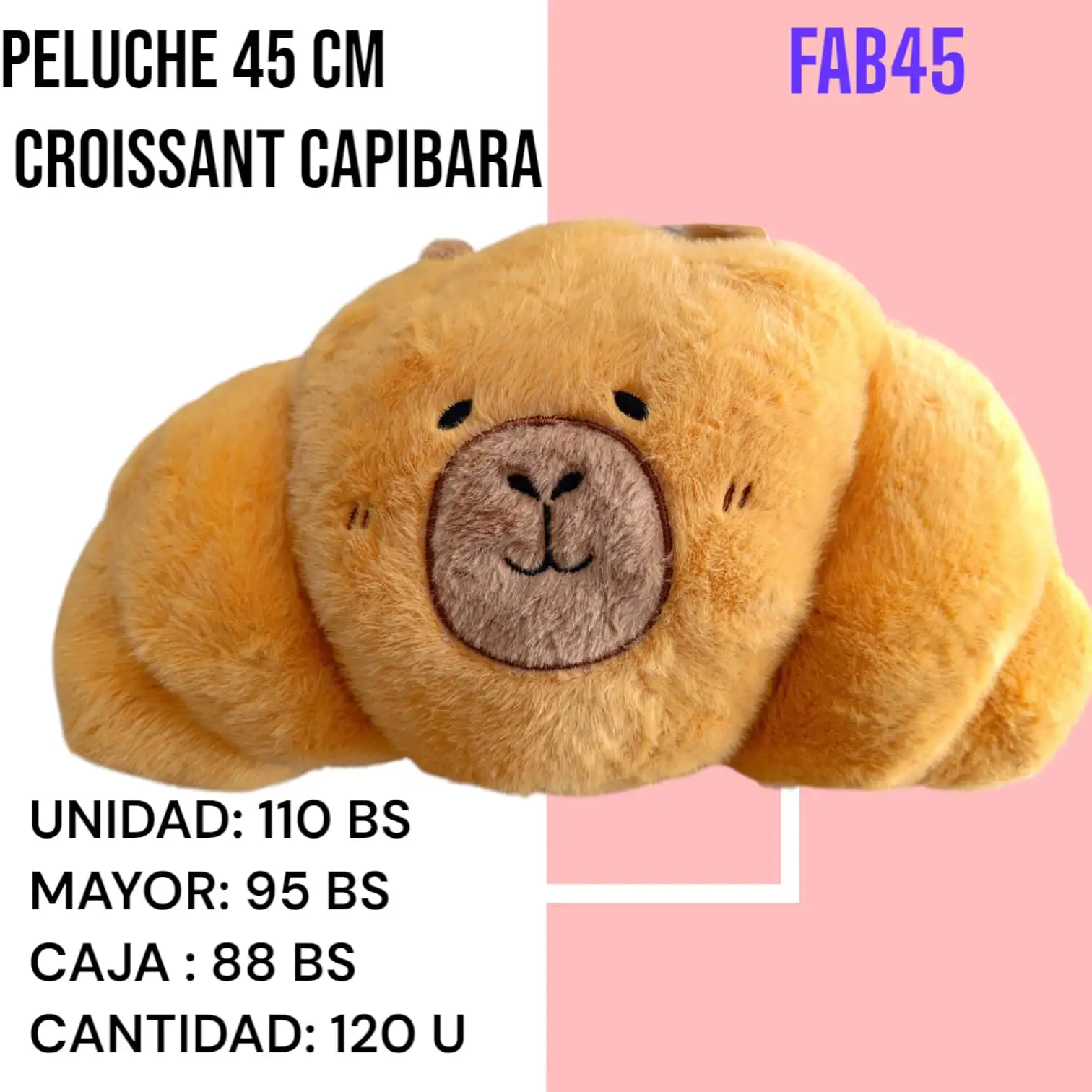 PELUCHE CAPIBARA CROISSANT FAB45
