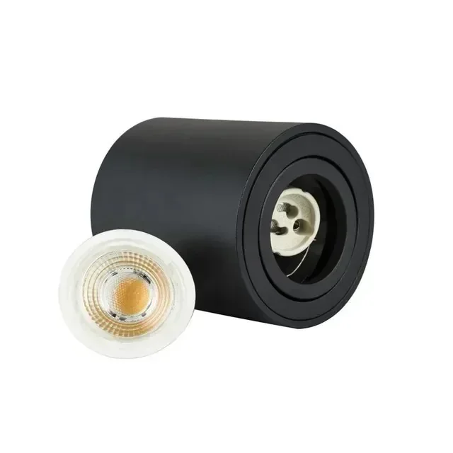 APLIQUE TECHO NEGRO CILINDRO 1L GU10 2