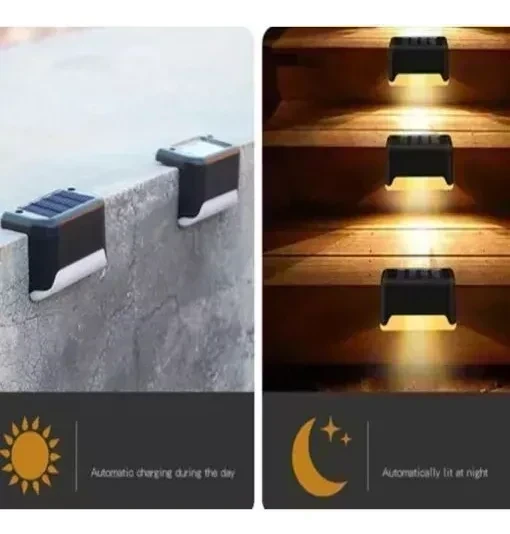 Luces Solares Set X4 Patio Jardín Escaleras Muros 4