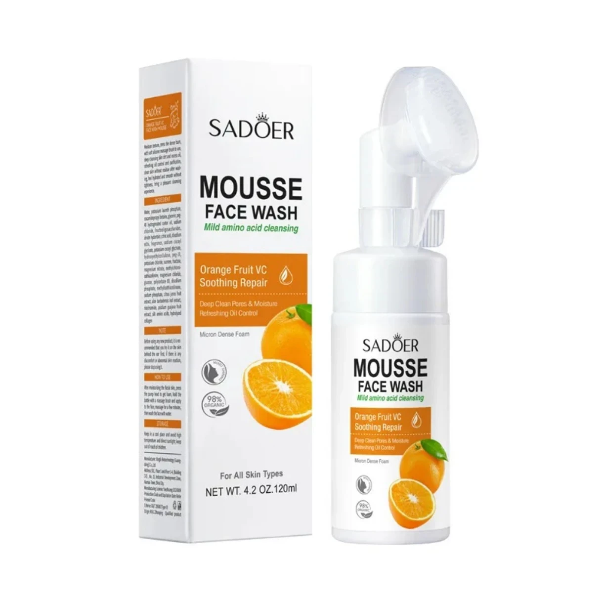 LIMPIADOR Sadoer Mousse Face Wash Orange Fruit VC 120 ML. 🍊  2