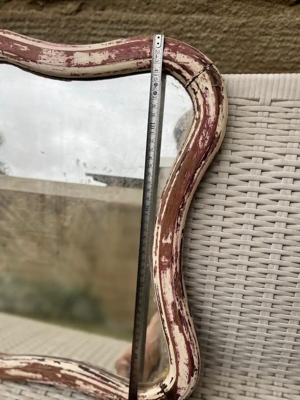 Espejo patinado rosa viejo , alto 50 cm x 60 de ancho 2