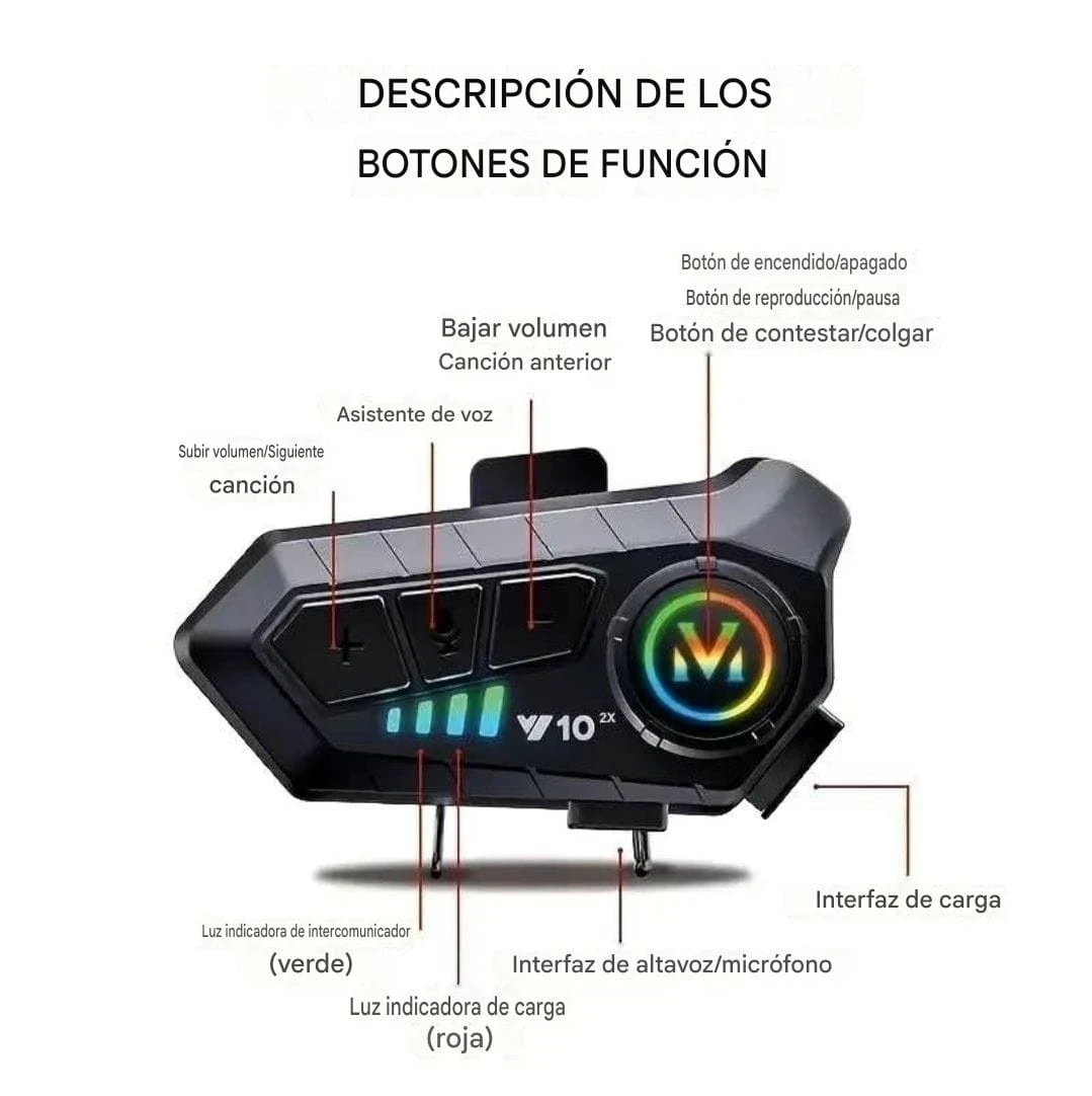 INTERCOMUNICADOR PARA CASCO Y10 2X 6